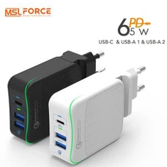 65W USB C PD stenski polnilnik z CAA vrati