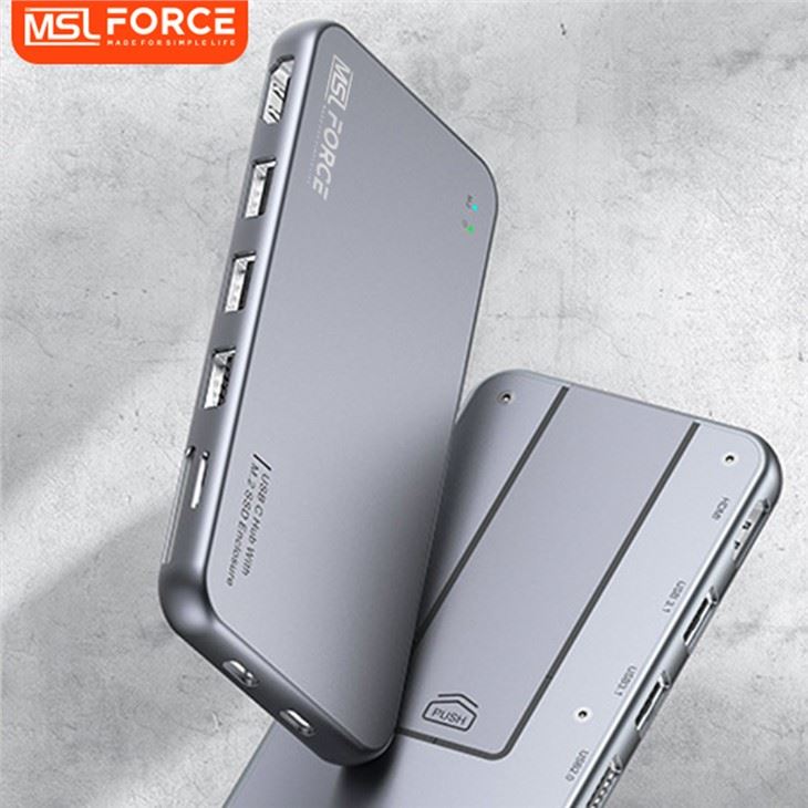 USB C 6 IN 1 HUB Z M.2 SDD ohišjem SATA III